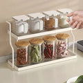 Two-Tier Kitchen Storage Rack Organizer in White with Removable Trays, 30.5x12.2x20.3cm