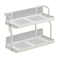 Two-Tier Kitchen Storage Rack Organizer in White with Removable Trays, 30.5x12.2x20.3cm