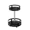 Black Kitchen Rotating Spice Rack - Double Layer Carbon Steel Organizer