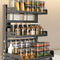 3-Tier Black Stainless Steel Spice Rack Kitchen Condiment Storage Shelf 40x16x54cm