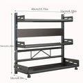 3-Tier Black Stainless Steel Spice Rack Kitchen Condiment Storage Shelf 40x16x54cm