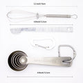 Stainless Steel Measuring Spoons Set, 6 Pieces, Silver for Accurate Cooking and Baking