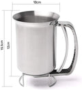 Silver Stainless Steel Pancake Batter Dispenser for Baking Cupcakes, Waffles, and Cakes - 15.5x10cm