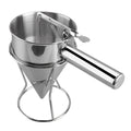 Stainless Steel Funnel Dispenser for Donuts, Cupcakes, and Pancakes - 21cm Height, Silver