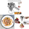 Stainless Steel Funnel Dispenser for Donuts, Cupcakes, and Pancakes - 21cm Height, Silver