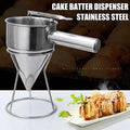 Stainless Steel Funnel Dispenser for Donuts, Cupcakes, and Pancakes - 21cm Height, Silver