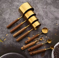 Stainless Steel Measuring Cups and Spoons Set, Cooper Finish, 8-Piece for Baking and Cooking