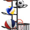 Black Ball Storage Rack for Football, Basketball, Soccer, and Volleyball - 58x23.5x146cm