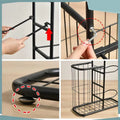 White Ball Storage Rack for Football, Basketball, and Volleyball - 116cm Tall