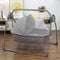 Electric Bassinet Crib Grey Baby Cradle with Lullabies and Remote Control