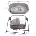 Electric Bassinet Crib Grey Baby Cradle with Lullabies and Remote Control