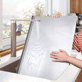 Silver Stainless Steel Chopping Board 50x40cm - Non-Slip Pastry Worktop Protector