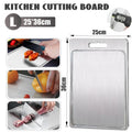 Double-Sided Titanium Cutting Board in Silver, 36x25CM, Heat Resistant for Kitchen and Camping