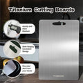 Double-Sided Titanium Cutting Board in Silver, 34x23cm