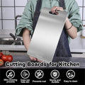 Double-Sided Titanium Cutting Board in Silver, 34x23cm