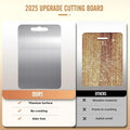 Double-Sided Titanium Cutting Board in Silver, 46x30cm, Ideal for Kitchen and Camping
