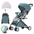 Lightweight Compact Baby Stroller Pram in Blue, Easy Fold for Travel, Dimensions 66x49x97cm