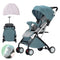 Lightweight Compact Baby Stroller Pram in Blue, Easy Fold for Travel, Dimensions 66x49x97cm