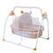 Auto-Swing Electric Baby Crib Cradle in Khaki with Bluetooth and 5 Adjustable Speeds