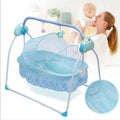 Auto-Swing Electric Baby Crib Cradle in Blue with Bluetooth and Lullabies