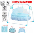 Auto-Swing Electric Baby Crib Cradle in Blue with Bluetooth and Lullabies
