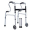 Height Adjustable Folding Medical Walking Frame in Black Aluminium Alloy - Straight