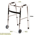 Height Adjustable Folding Medical Walking Frame in Black Aluminium Alloy - Straight