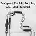 Height Adjustable Folding Medical Walking Frame in Black Aluminium Alloy - Straight