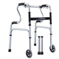 Height Adjustable Folding Medical Walking Frame in Black Aluminium Alloy - Bent