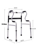 Height Adjustable Folding Medical Walking Frame in Black Aluminium Alloy - Bent