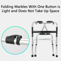Height Adjustable Folding Medical Walking Frame in Black Aluminium Alloy - Bent