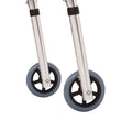 Adjustable Folding Walker Frame with Wheels, Silver Aluminium, 75-92CM Height