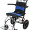 Portable Foldable Manual Wheelchair in Blue - Lightweight Travel Design for Easy Transport