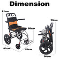 Portable Foldable Manual Wheelchair in Blue - Lightweight Travel Design for Easy Transport