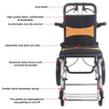Portable Foldable Manual Wheelchair in Blue - Lightweight Travel Design for Easy Transport