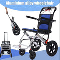 Portable Foldable Manual Wheelchair in Blue - Lightweight Travel Design for Easy Transport