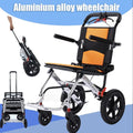 Portable Foldable Manual Wheelchair in Blue - Lightweight Travel Design for Easy Transport