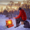 Portable Butane Gas Heater in Black for Camping, Hiking, and Outdoor Use - Red