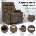 Electric Massage Recliner Chair in Brown with Heated Vibration and Lift Function, 108x100x85cm