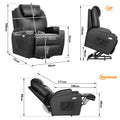 Electric Massage Recliner Chair in Brown with Heated Vibration and Lift Function, 108x100x85cm