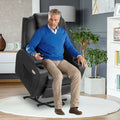 Brown Electric Massage Recliner Chair in Black with Heating and Vibration, 108x100x85cm