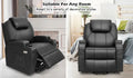 Brown Electric Massage Recliner Chair in Black with Heating and Vibration, 108x100x85cm