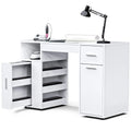 White Manicure Table with Electric Dust Collector and Storage, 108x45x77cm