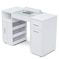 White Manicure Table with Electric Dust Collector and Storage, 108x45x77cm