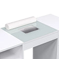 White Manicure Table with Electric Dust Collector and Storage, 108x45x77cm