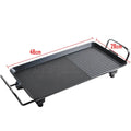 2000W Electric Teppanyaki Grill Non-Stick Hot Plate Smokeless Black 48x28cm
