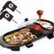 Electric 2 in 1 Black BBQ Grill and Hot Pot with Non-Stick Surface, 1360W, 69x26x11.5cm