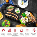 Electric 2 in 1 Black BBQ Grill and Hot Pot with Non-Stick Surface, 1360W, 69x26x11.5cm