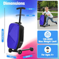 Kids 2-in-1 Foldable Scooter Suitcase Ride-On Luggage in Deep Blue, 37L Capacity