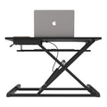 Height Adjustable Black Laptop Riser Desk with Two-Tier Design, 80x40cm